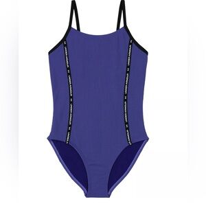 Under Armour Logo-Trim Ribbed One-Piece Swimsuit